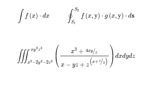 MathML- Integrals