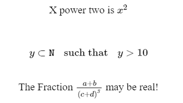 MathML- Texts and Inline Math Expressions